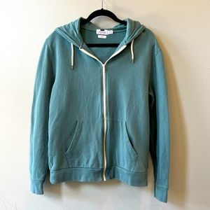 Topman Teal Blue Hoodie with Contrasting Zipper Sz Sm